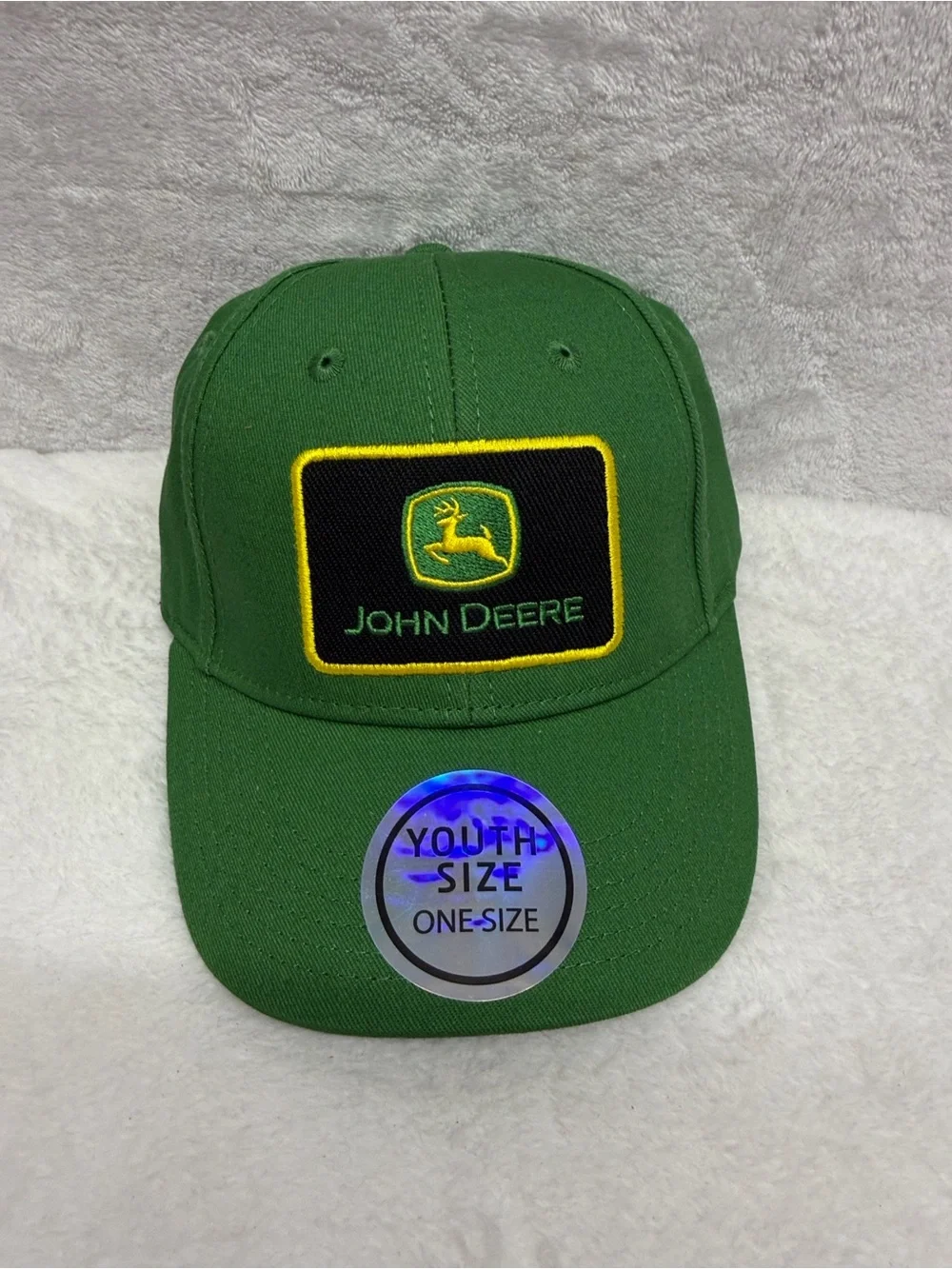 John Deere Green Cap with Yellow Trim and Black Patch